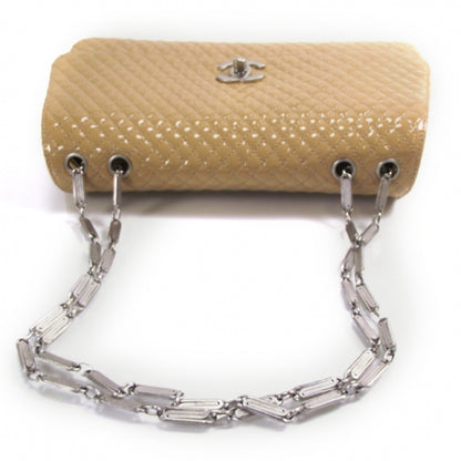Chanel Patent Quilted Flap Chain Bag Beige 5 of 11