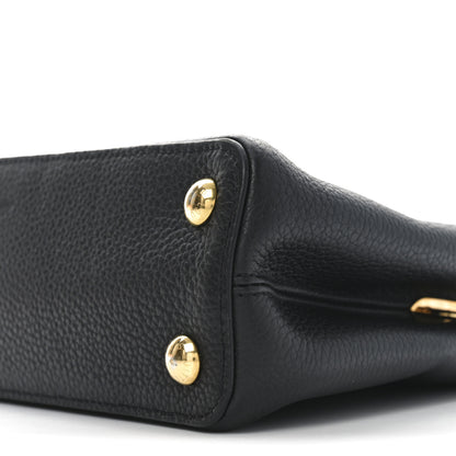 Louis Vuitton Taurillon Malachite Effect BB Capucines Black 9 of 9