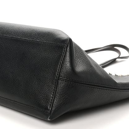 Valentino Garavani Grained Calfskin Rockstud Shoulder Tote Black 9 of 11