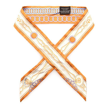 Hermes Silk Maillons Twilly  Orange Vieux Rose Gold 1 of 4
