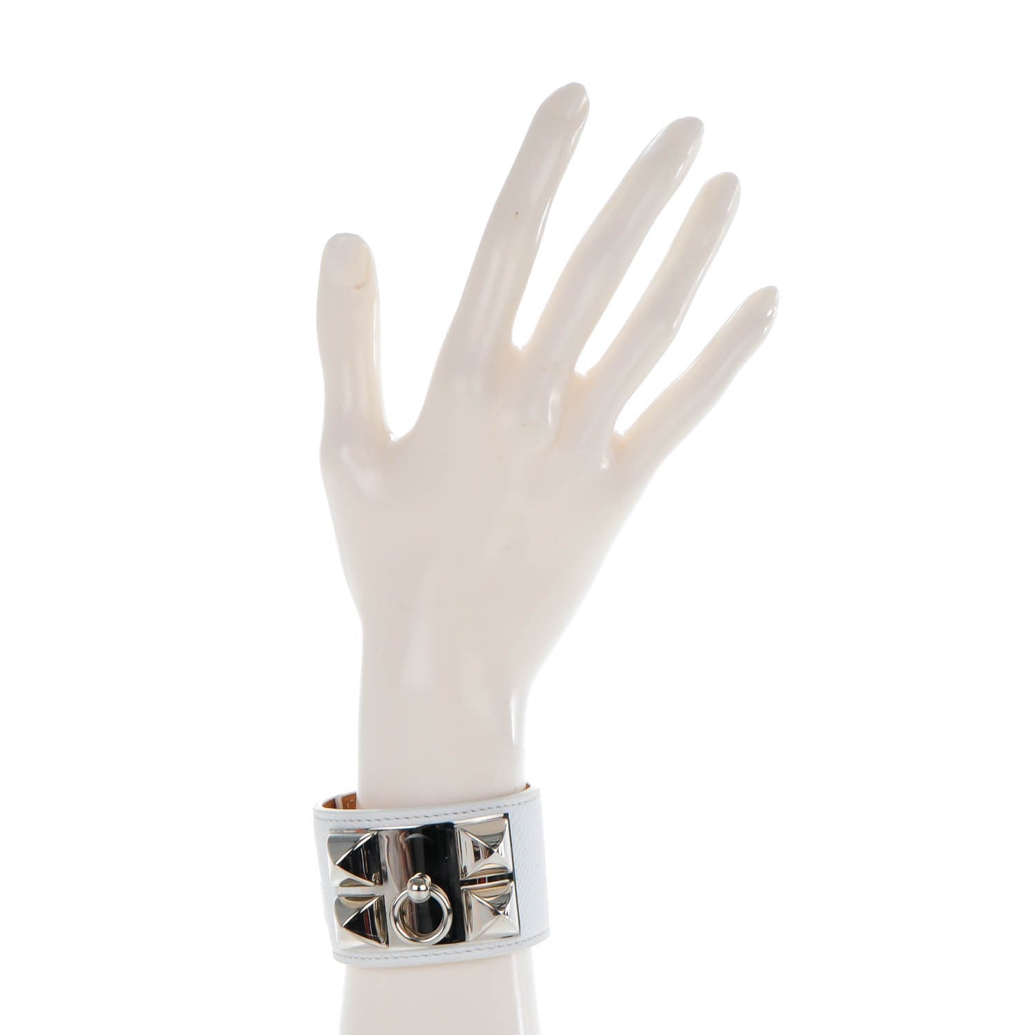 Hermes Epsom Collier de Chien CDC Bracelet S White 2 of 7