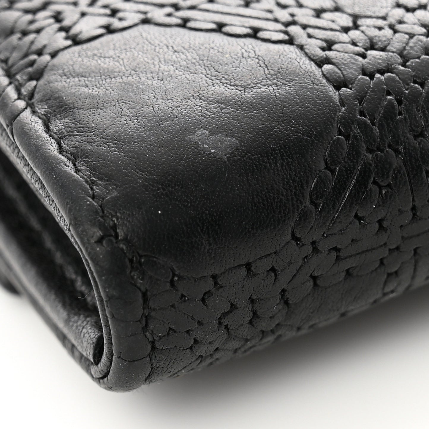 Lambskin Cannage Rendez-vous Chain Wallet Black