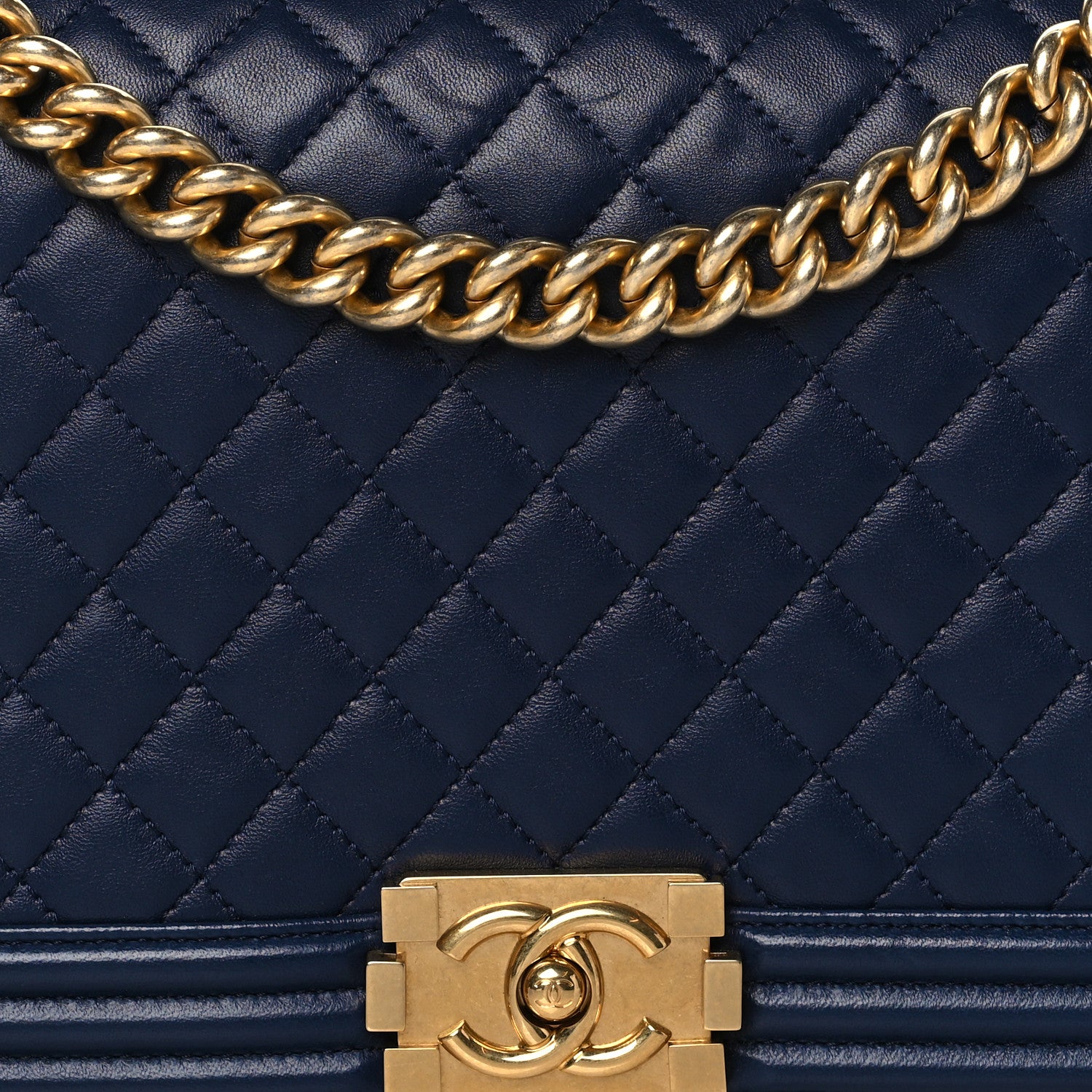 Chanel Lambskin Quilted New Medium Boy Flap Navy 8 of 11
