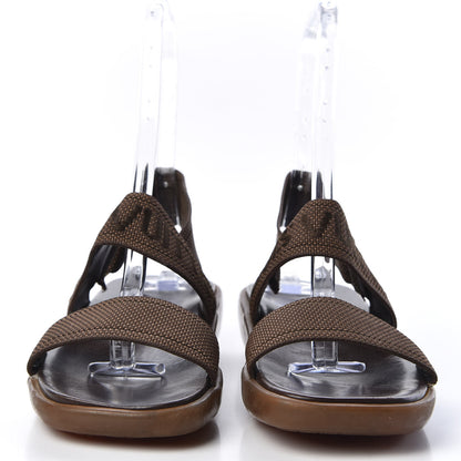 Louis Vuitton Nylon Platform Flat Sandals 39.5 Brown 3 of 10