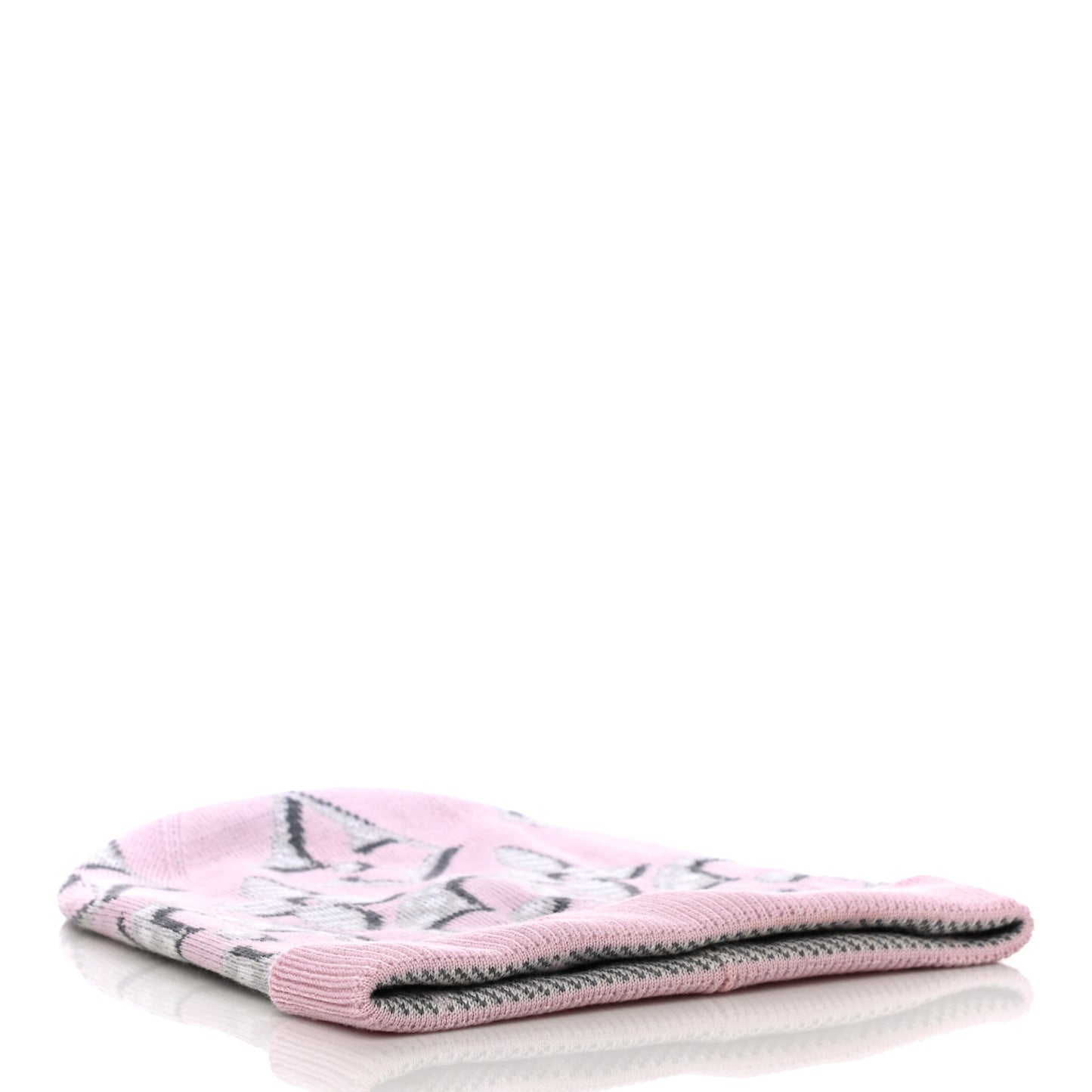 Wool Cashmere Giant Pop Monogram Beanie Hat Rose