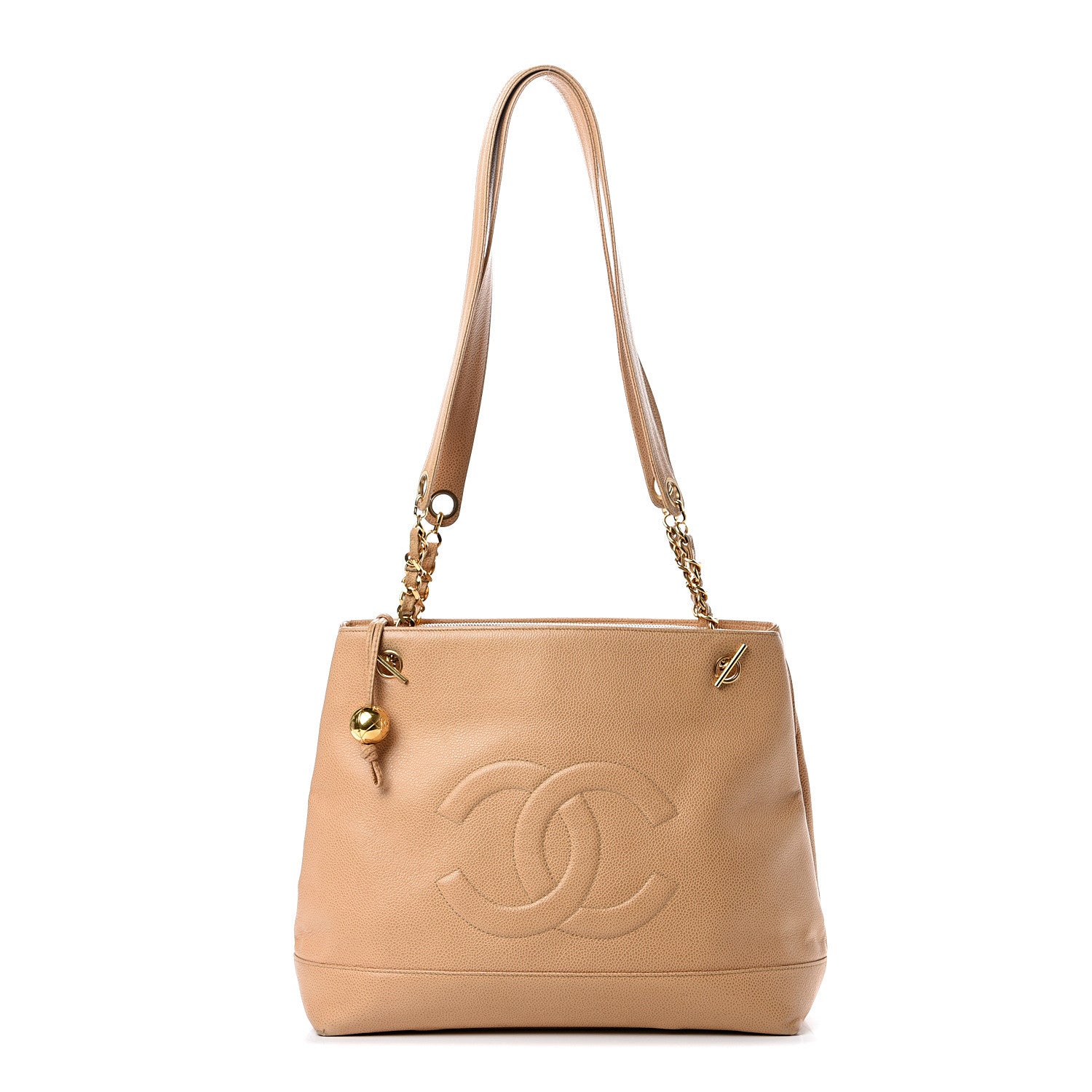Chanel Caviar CC Shoulder Bag Beige 1 of 21