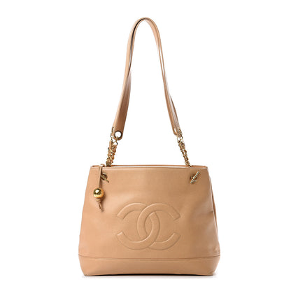 Chanel Caviar CC Shoulder Bag Beige 1 of 21