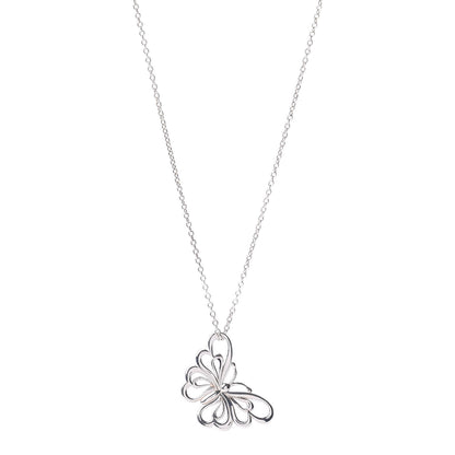 Tiffany Sterling Silver Stencil Butterfly Pendant Necklace 1 of 4