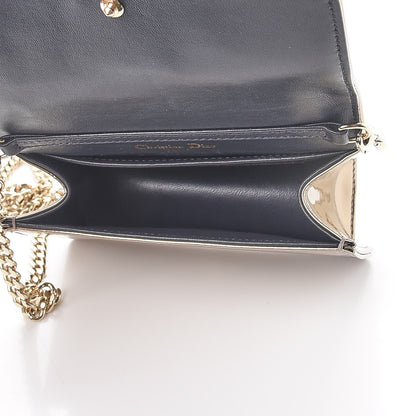 Christian Dior Metallic Patent Micro-Cannage Baby Diorama Flap Bag Champagne 6 of 9