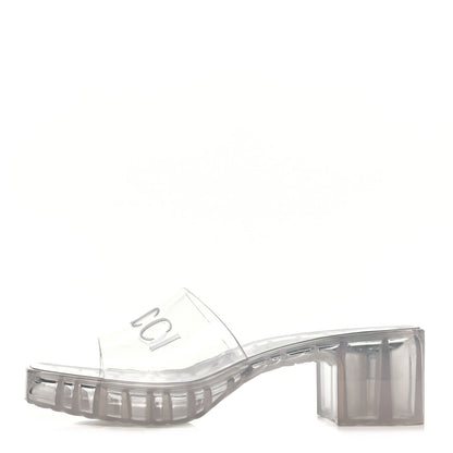 Gucci Rubber Gucci Logo Womens Platform 20/60mm Slide Sandals 38 Transparent 1 of 8