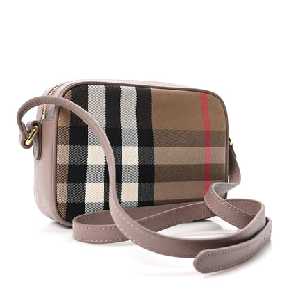 Burberry Calfskin House Check Large Camera Bag Grey Mink 2 of 10