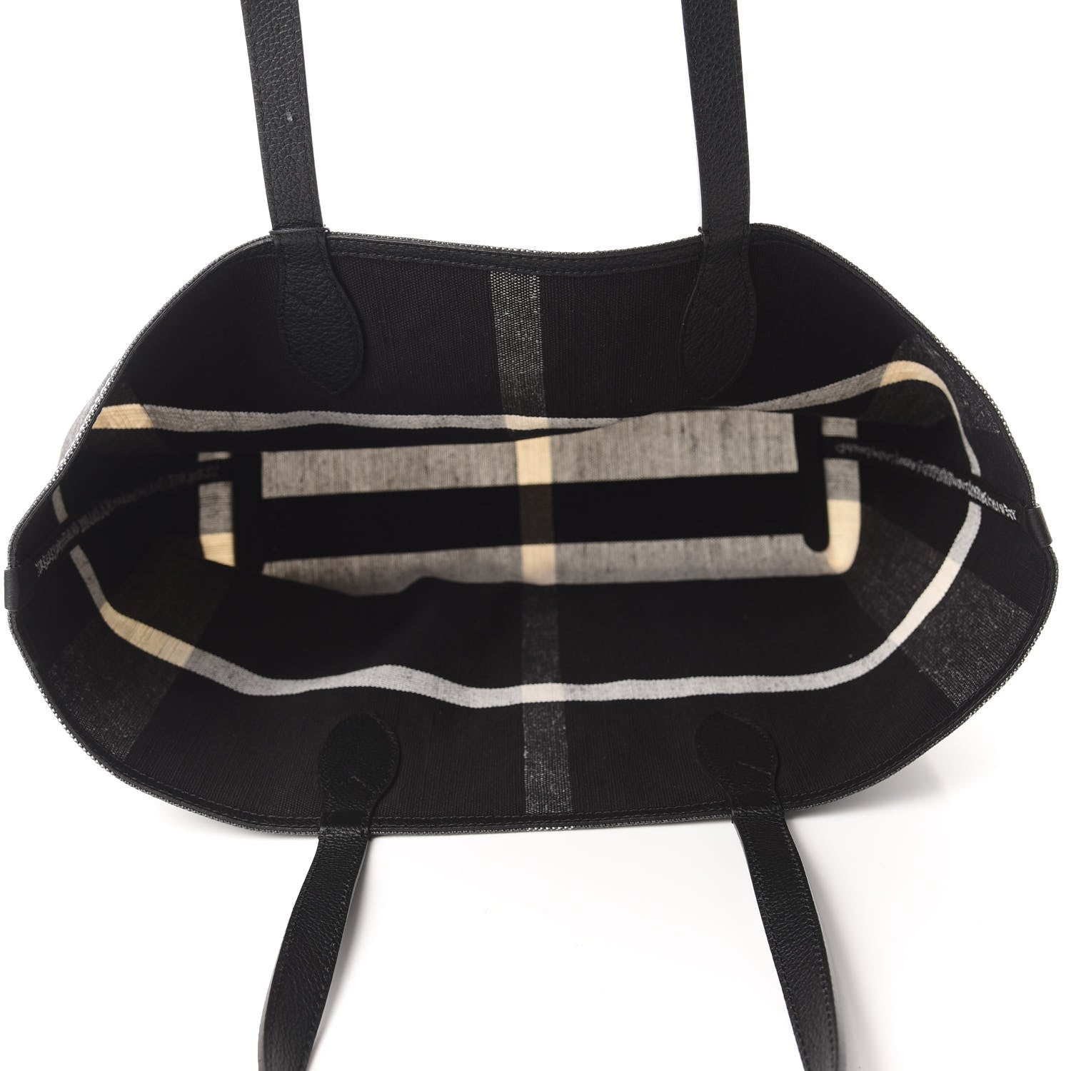 Burberry Coated Canvas Mega Check Medium Doodle Tote Black White 5 of 9