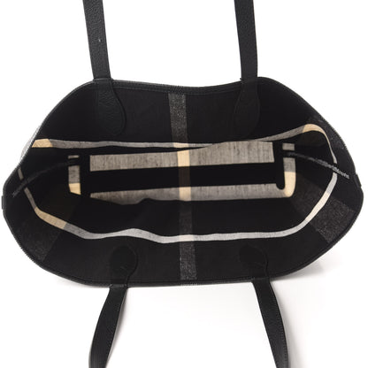 Burberry Coated Canvas Mega Check Medium Doodle Tote Black White 5 of 9