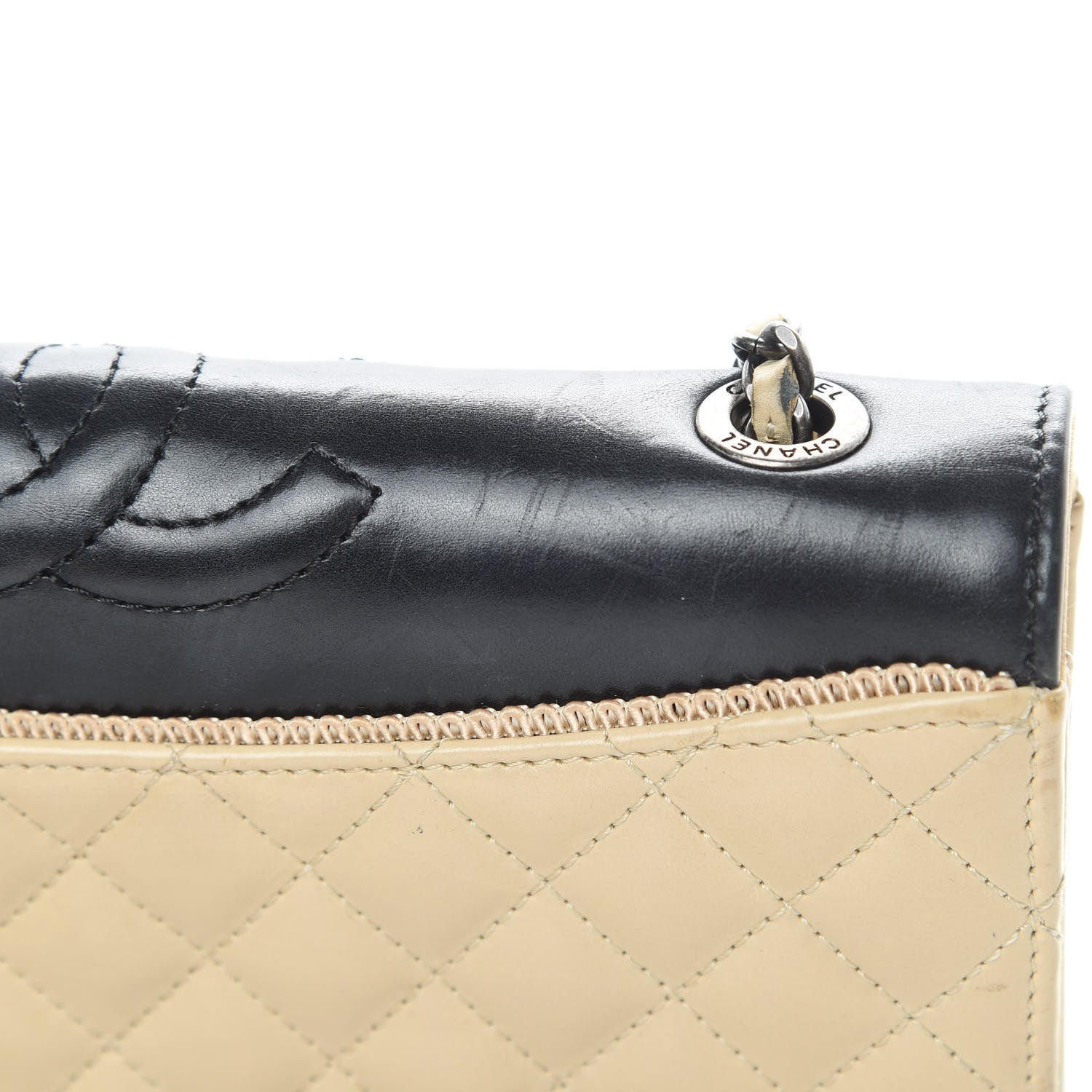 Chanel Calfskin Quilted Small Ballerine Flap Beige Black 14 of 16