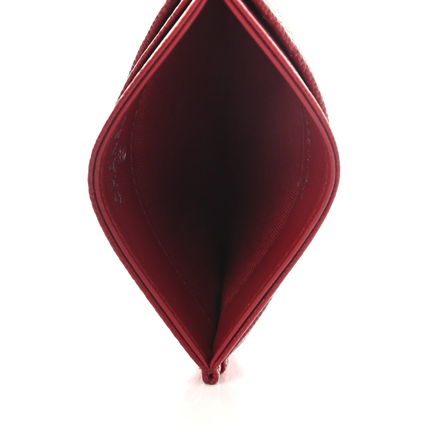 Caviar Quilted Card Holder Red
