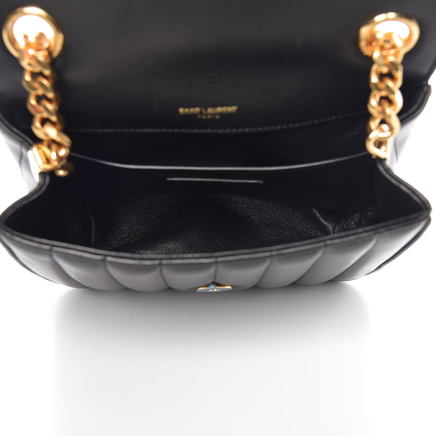 Lambskin Matelasse Monogram Medium Vicky Chain Bag Black