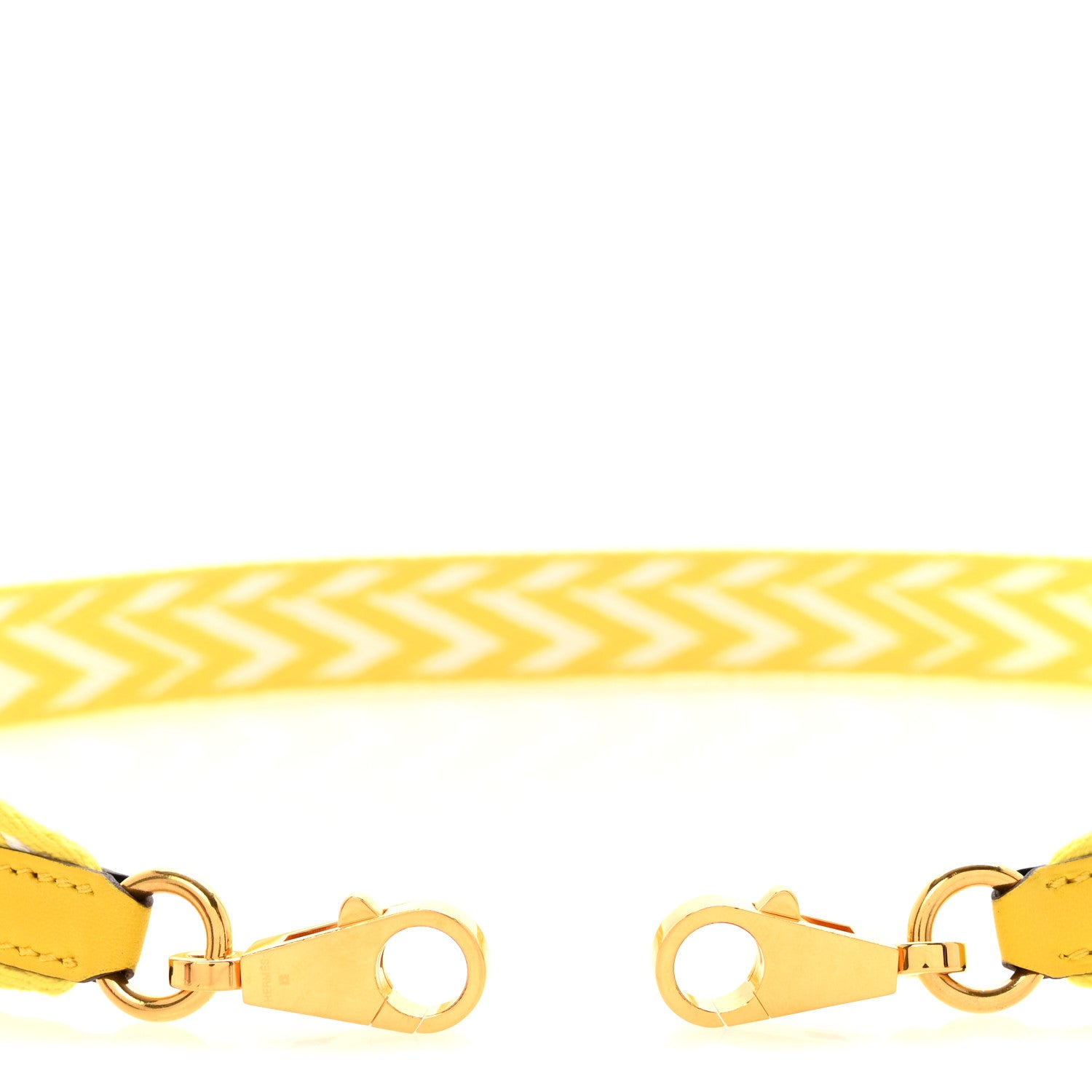 Hermes Toile Swift 25mm Sangle ZigZag Shoulder Strap Jaune De Naples White 3 of 4