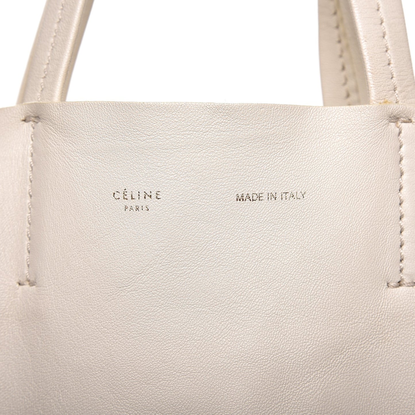 Smooth Lambskin Vertical Bi-Cabas White Grey