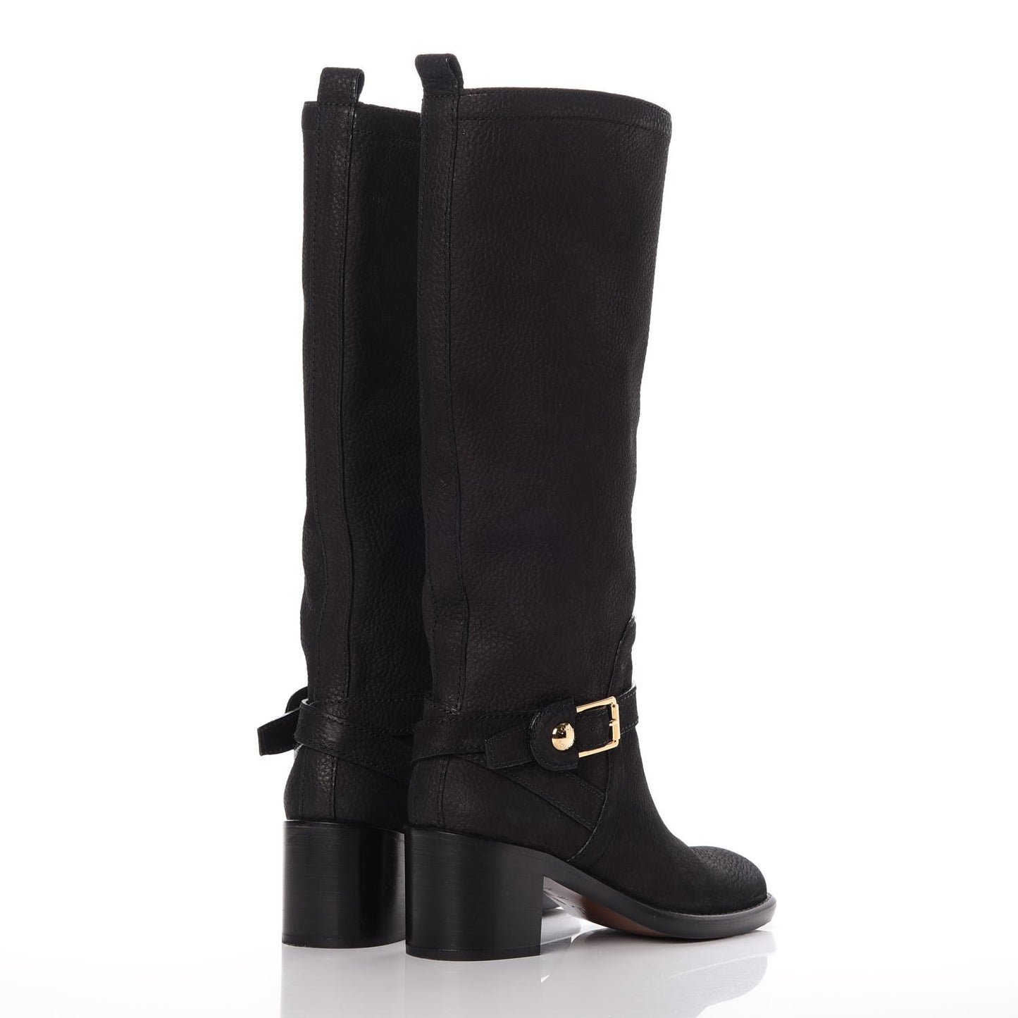 Nubuck Knee High Boots 38.5 Black