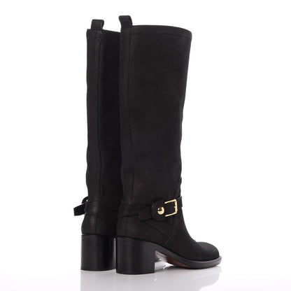 Louis Vuitton Nubuck Knee High Boots 38.5 Black 4 of 9