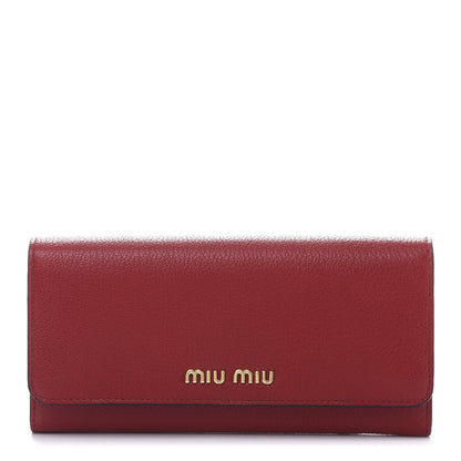 Miu Miu Goatskin Continental Flap Wallet Rubino 3 of 10