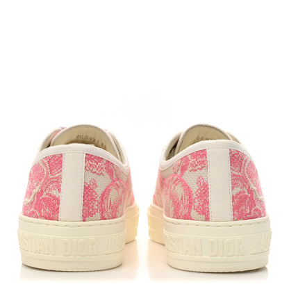 Christian Dior Canvas Toile De Jouy Embroidered Womens Walk'N'Dior Low Top Sneakers 38 Off-White Pink 4 of 12