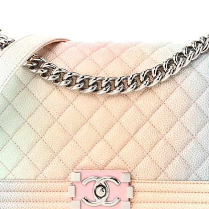 Chanel Caviar Quilted Medium Rainbow Boy Flap Pink Multicolor 8 of 10