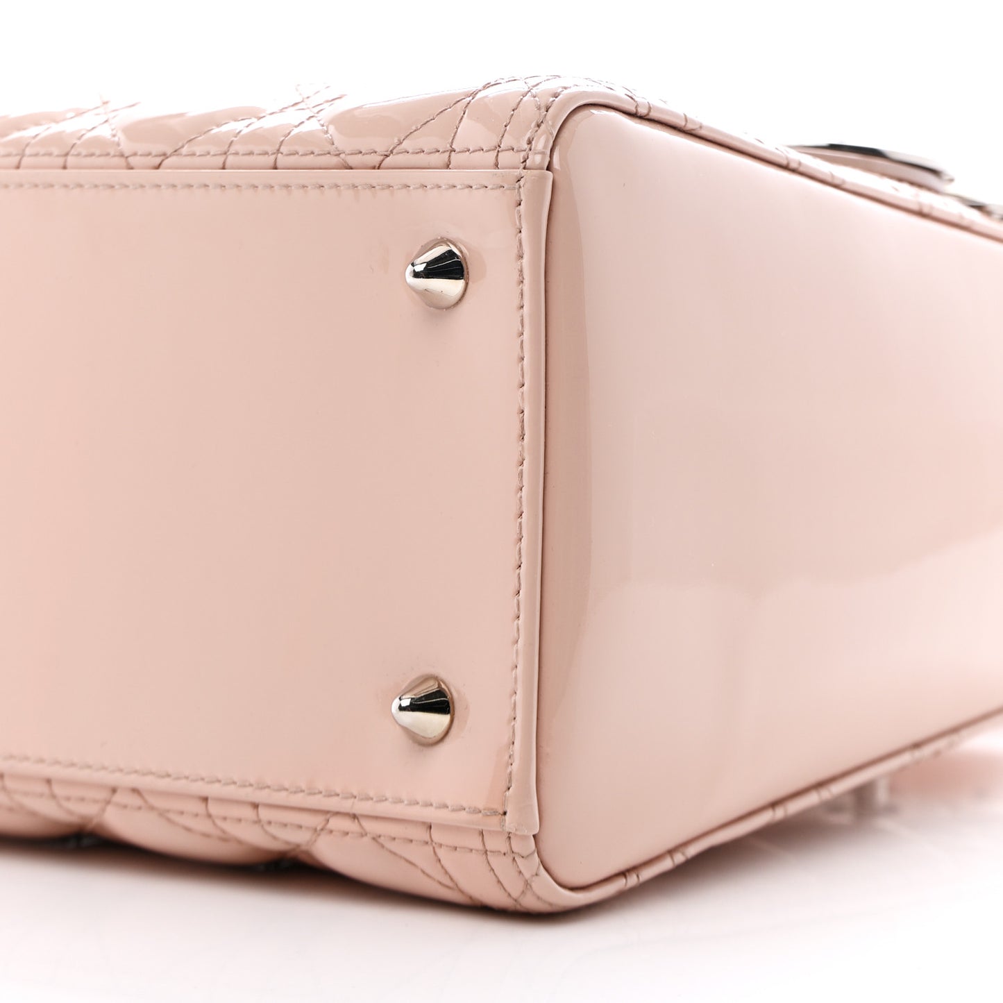 Patent Cannage Medium Lady Dior Rose Clair