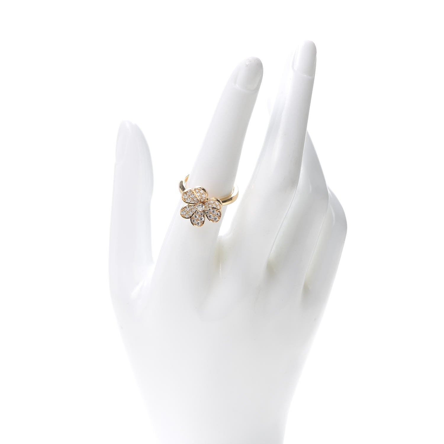 Van Cleef & Arpels 18K Yellow Gold Diamond Small Frivole Pave Ring 55 7.25 2 of 5