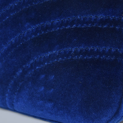 Gucci Velvet Matelasse Medium GG Marmont Shoulder Bag Cobalt Blue 9 of 9