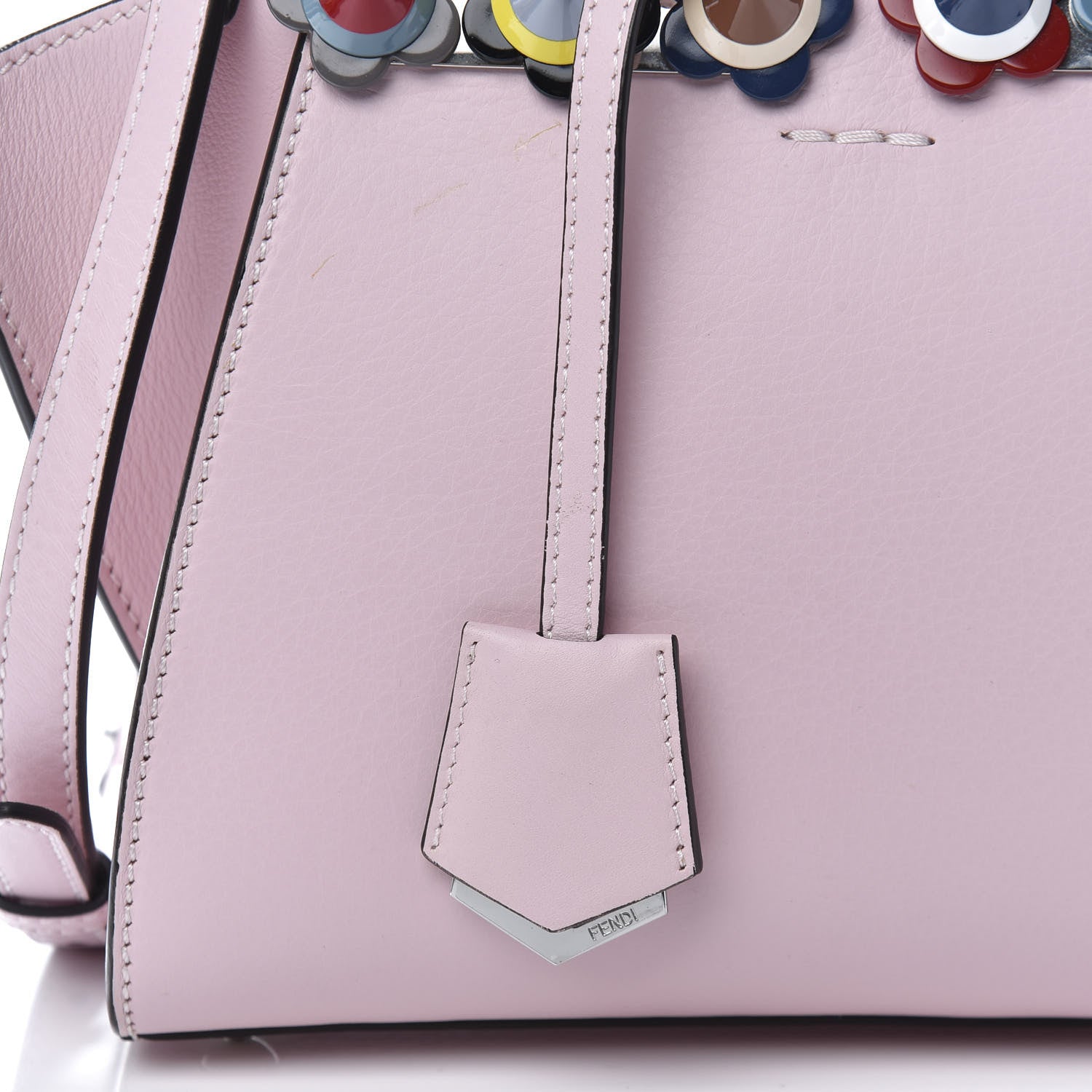 Fendi Vitello Dolce Plexiglass Flowerland Studded Mini 3Jours Tote Peonia Multicolor 11 of 14