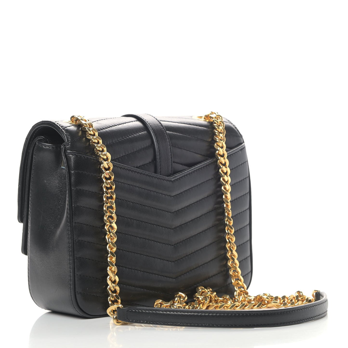 Lambskin Matelasse Chevron Monogram Small Sulpice Bag Black
