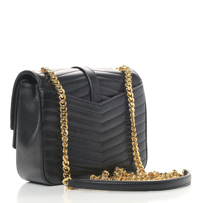 Saint Laurent Lambskin Matelasse Chevron Monogram Small Sulpice Bag Black 2 of 7