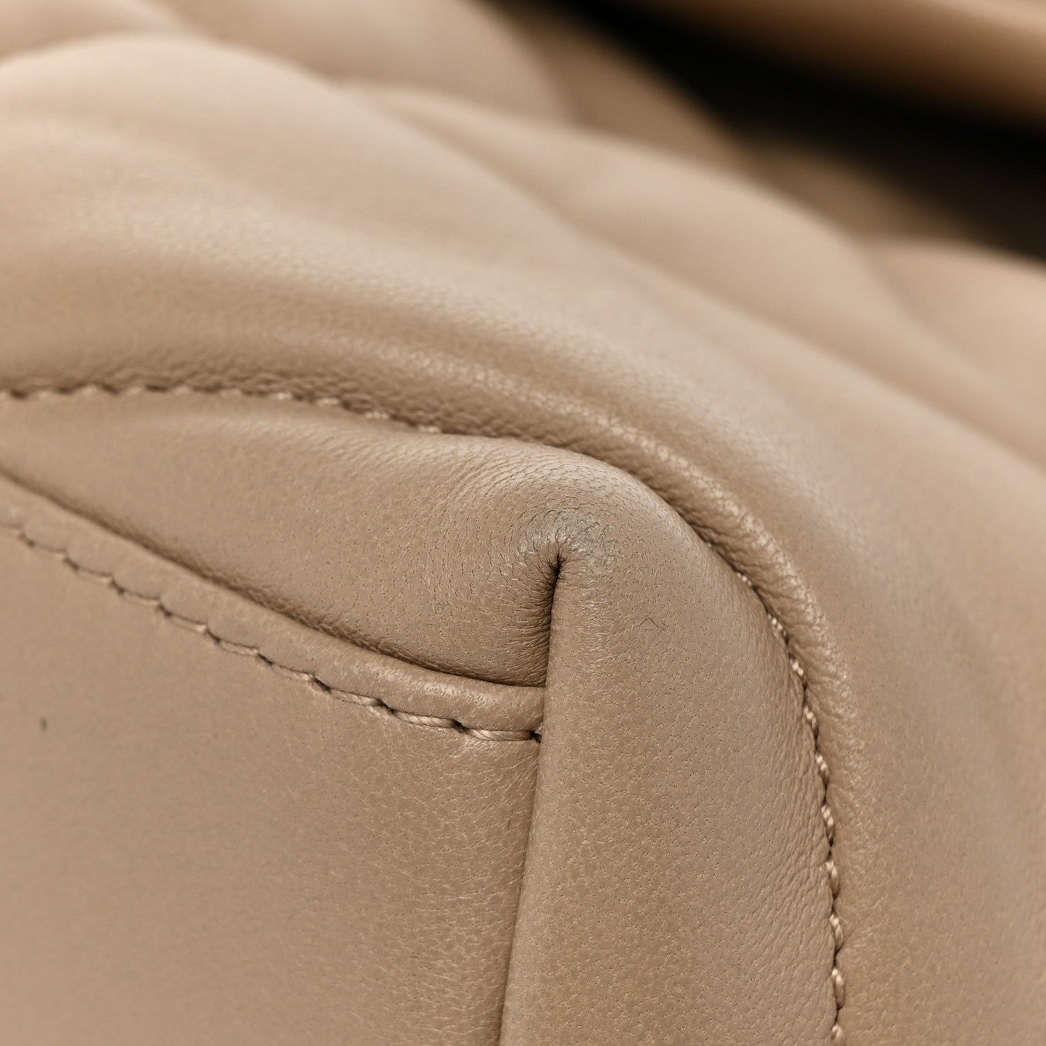 Saint Laurent Lambskin Quilted Small Loulou Puffer Monogram Chain Satchel Dark Beige 12 of 15