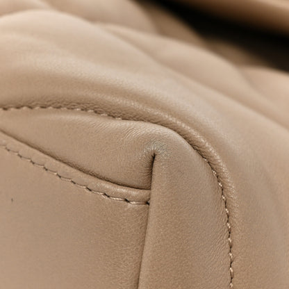 Saint Laurent Lambskin Quilted Small Loulou Puffer Monogram Chain Satchel Dark Beige 12 of 15