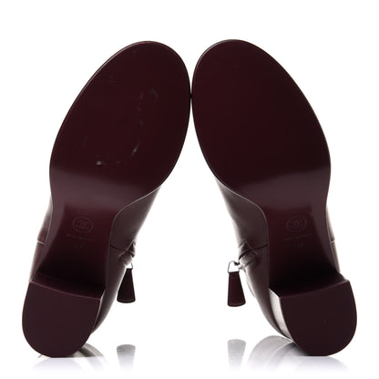 Chanel CC Ankle Boots 37 Burgundy 5 of 10