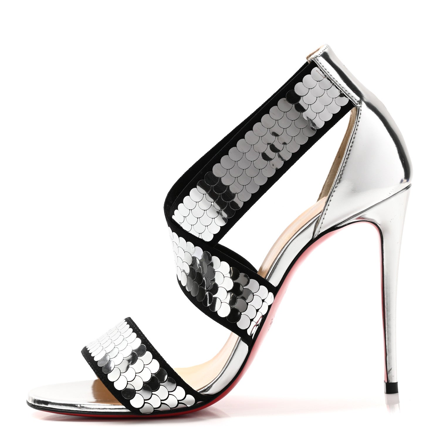 Christian Louboutin Sequin Xili 100 Disco Ball Sandal Pumps 36.5 Silver 1 of 15