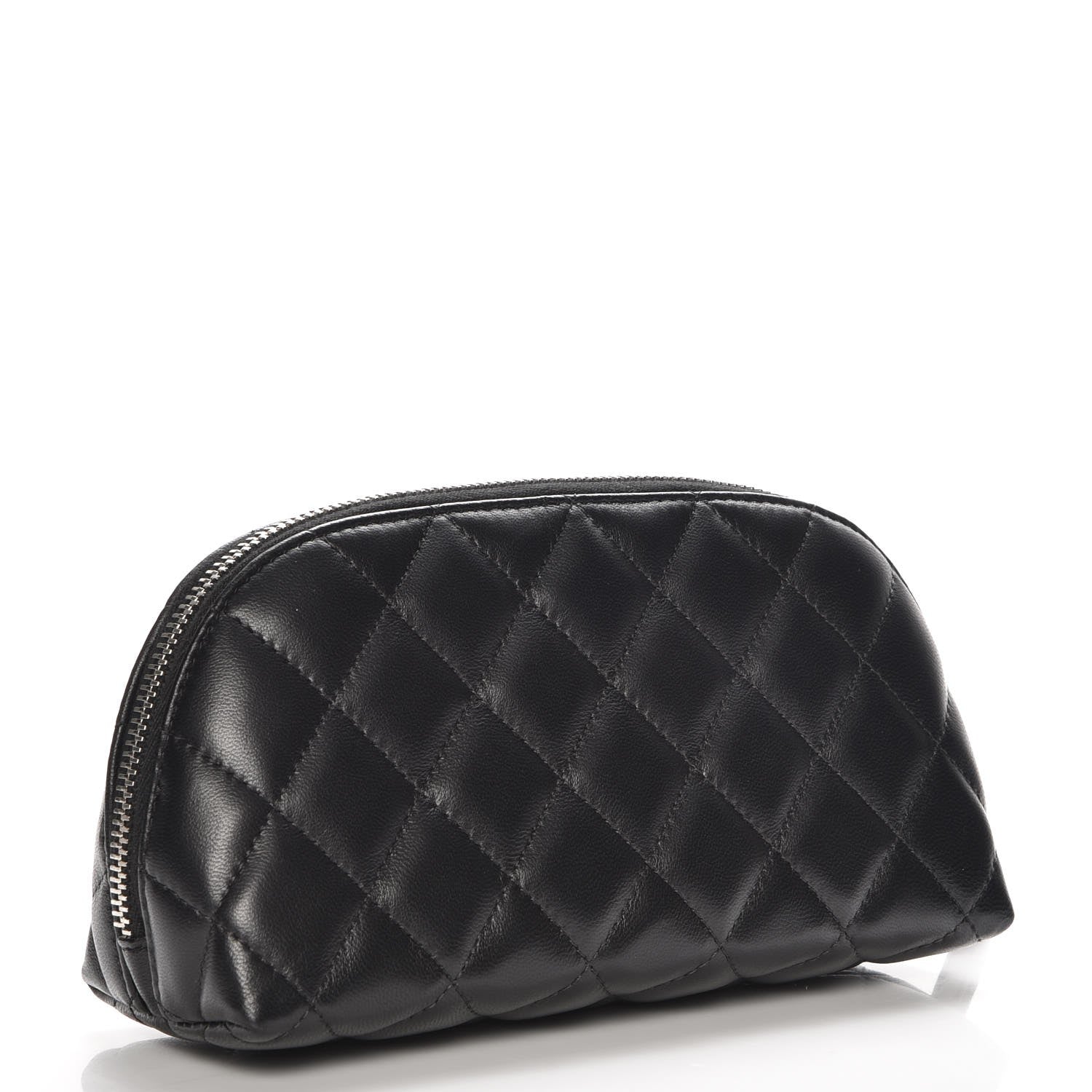 Chanel Lambskin Quilted Cosmetic Case Black 3 of 8