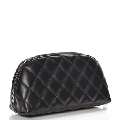 Chanel Lambskin Quilted Cosmetic Case Black 3 of 8