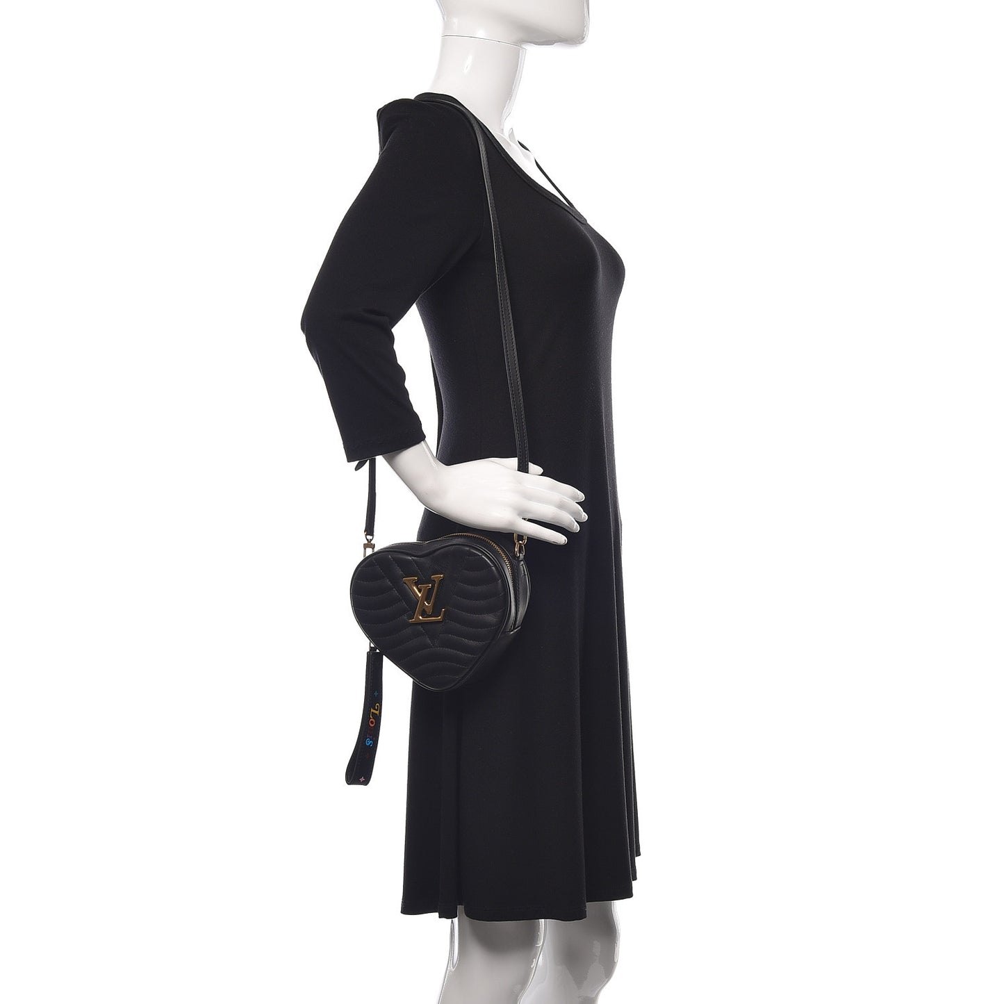 Calfskin New Wave Heart Bag Black