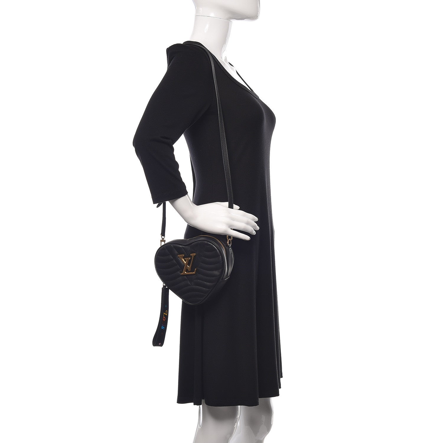 Louis Vuitton Calfskin New Wave Heart Bag Black 2 of 11