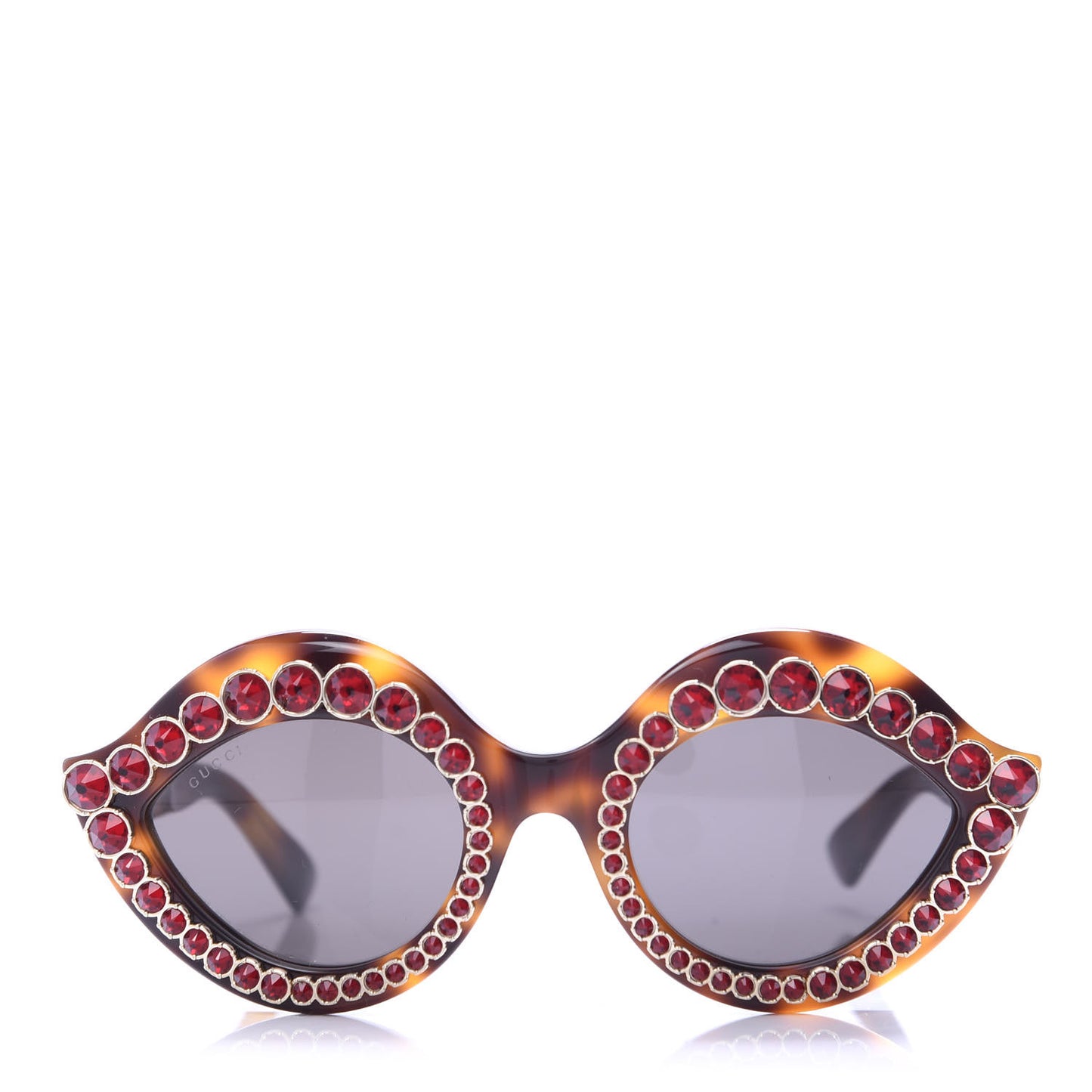 Acetate Crystal Studded Cat Eye Sunglasses GG0045S Tortoise