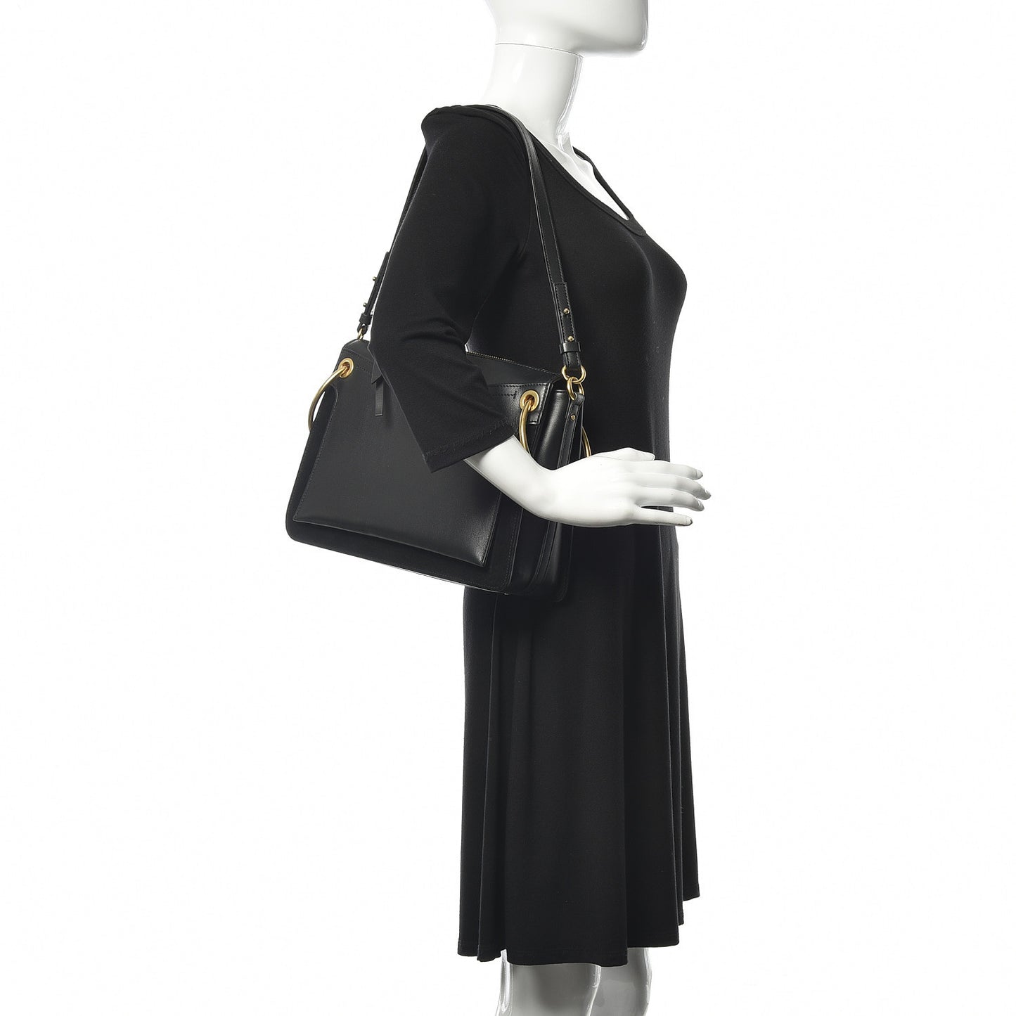 Calfskin Suede Medium Roy Bag Black