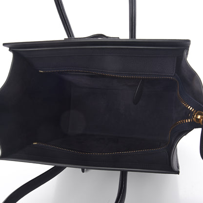 Celine Drummed Calfskin Micro Luggage Midnight 4 of 8