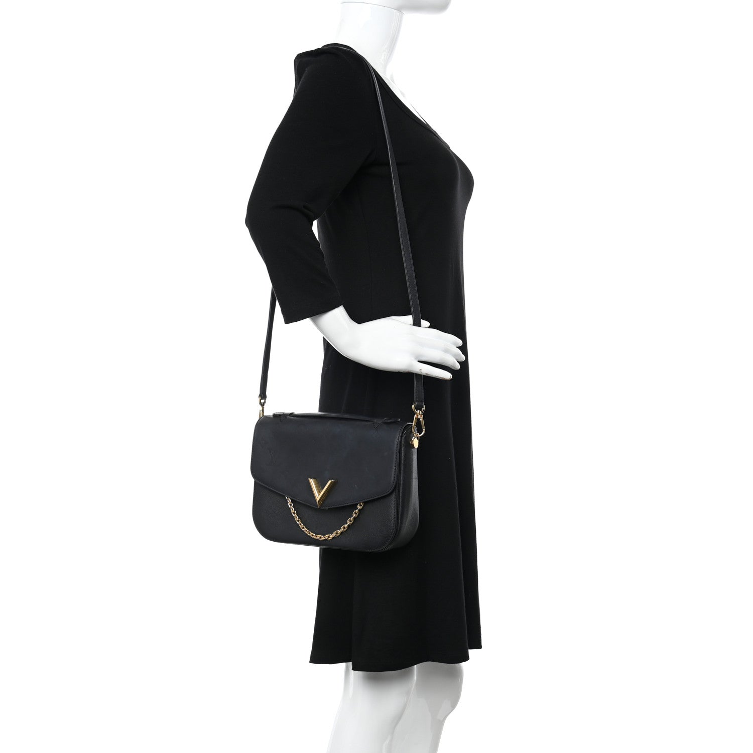 Louis Vuitton Calfskin Monogram Very Messenger Black 2 of 12