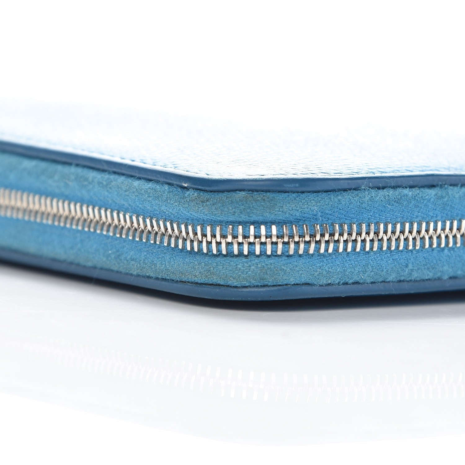 Celine Drummed Calfskin Zip Around Organizer Wallet Turquoise 16 of 17