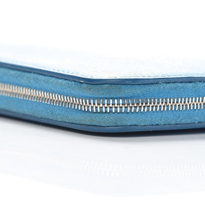 Celine Drummed Calfskin Zip Around Organizer Wallet Turquoise 16 of 17