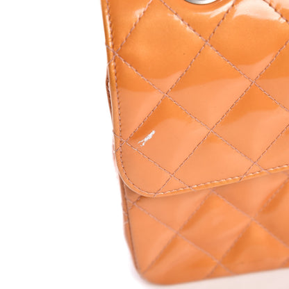Chanel Patent Quilted Small Double Flap Orange 8 of 12