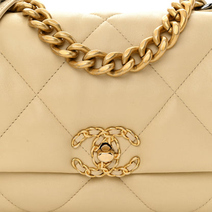 Chanel Lambskin Quilted Medium Chanel 19 Flap Beige 8 of 11