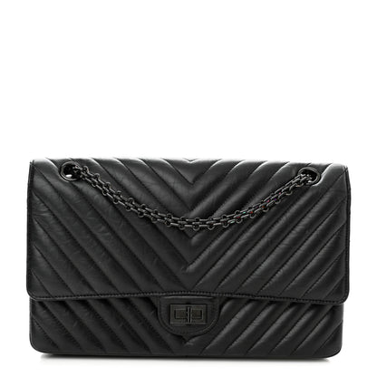 Chanel Aged Calfskin Chevron Quilted 2.55 Reissue 226 So Black 1 of 10